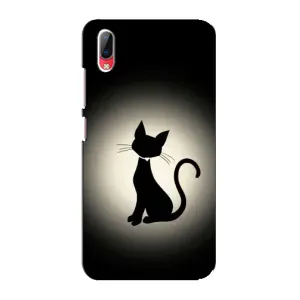 Чехол с принтом для Vivo Y93 / Y93S (AlphaPrint) Модные коты (Силуэт котика)