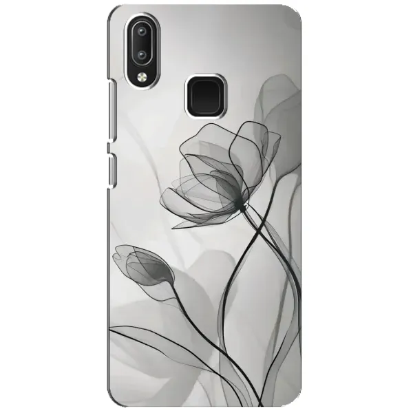 Чехол с принтом «Черные цветы» для Vivo Y95