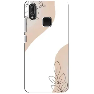 Силконовий чохол з принтом в квітах на Vivo Y95 (Нюдова гілочка абстракція)