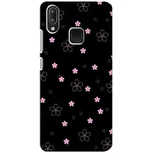 Чохол з розовим принтом для Vivo Y95 (Рожеві квіти на чорному)