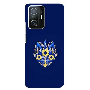 Чехлы для Xiaomi 11T / 11T Pro Укр. Символика (AlphaPrint) (Цветочный Герб)