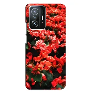 Чохли з квітами для Xiaomi 11T / 11T Pro (VPrint) (Квіти червоні)
