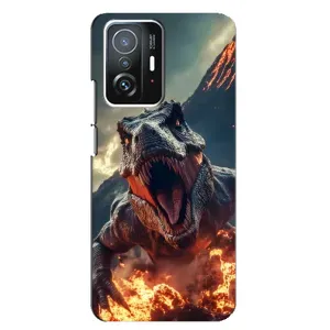 Чехол с картинкой «Хищники» для Xiaomi 11T / 11T Pro (Огненный динозавр)