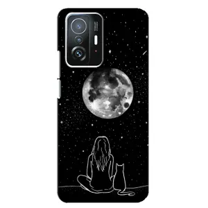 Чехол с рисунком кот на Xiaomi 11T / 11T Pro (Девушка с котом)