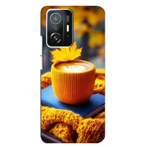 Чохол з унікальним дизайном 'Осінь з кавою' для Xiaomi 11T / 11T Pro (Кава на жовтому пледі)