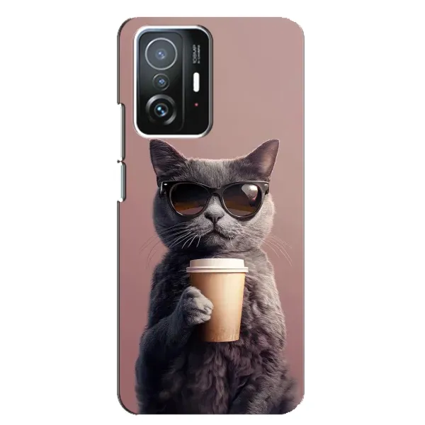 Чехол с принтом «Кот с кофе» для Xiaomi 11T / 11T Pro Чехол с принтом «Кот с кофе» для Xiaomi 11T / 11T Pro