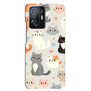 Чехол с рисунком кот на Xiaomi 11T / 11T Pro (Коллаж котов)