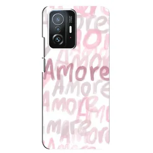 Чохол з розовим принтом для Xiaomi 11T / 11T Pro (Аморе любов)