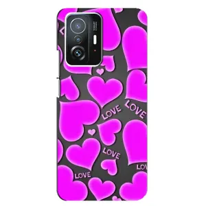 Чехлы для любимой на Сяоми 11Т Про (VPrint) (Pink hearts)