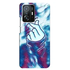 Чохол з принтом для Xiaomi 11T / 11T Pro (AlphaPrint - Знак сердечка) (Радужне серце)
