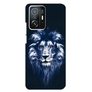 Чехол со Львом для Xiaomi 11T / 11T Pro (VPrint) (Синий Лев)
