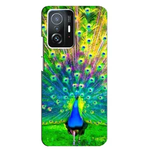 Чехол с птицами на Xiaomi 11T / 11T Pro (VPrint) (Яркий Павлин)