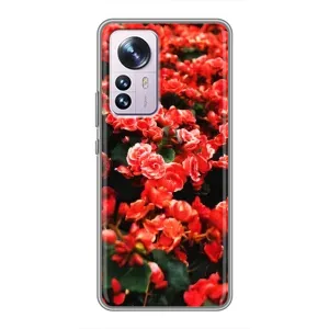 Чохли з квітами для Xiaomi 12 / 12X (VPrint) (Квіти червоні)