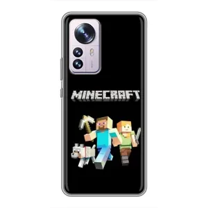Чехол Майнкрафт на Xiaomi 12 / 12X (AlphaPrint) Minecraft (герои Minecraft)