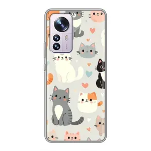 Чехол с рисунком кот на Xiaomi 12 / 12X (Коллаж котов)