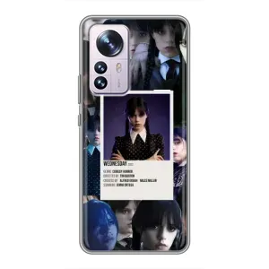 Чехлы Венсдей на Xiaomi 12 / 12X Уэнсдей (AlphaPrint) (коллаж Уэнздей)