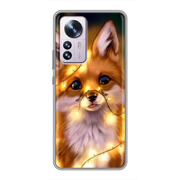Чехол с принтом «Лисичка в гирляндах» для Xiaomi 12 / 12X