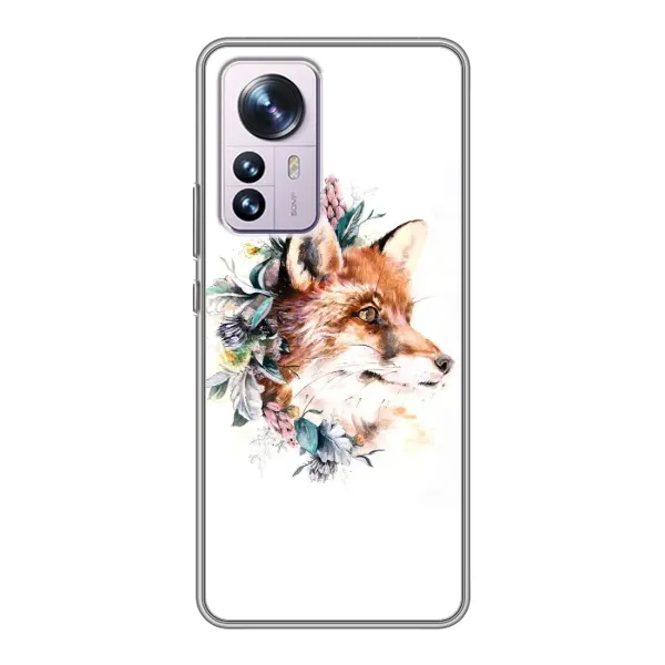Чехол с принтом «Лисичка в цветочках» для Xiaomi 12 / 12X
