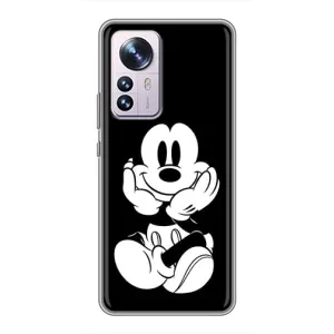 Эксклюзивный чехол для Xiaomi 12 / 12X (AlphaPrint - Мультяшные) (Микки на черном)