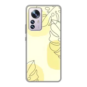 Силконовий чохол з принтом в квітах на Xiaomi 12 / 12X (Жовта монстера арт)