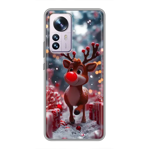 Чохол з принтом «Олень серед подарунків» для Xiaomi 12 / 12X Чохол з принтом «Олень серед подарунків» для Xiaomi 12 / 12X