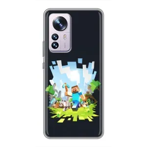 Чехол Майнкрафт на Xiaomi 12 / 12X (AlphaPrint) Minecraft (персонажи Minecraft)