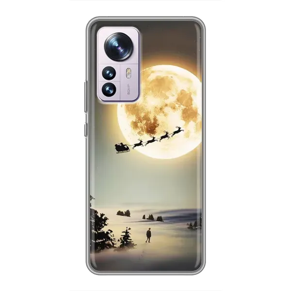 Чохол з принтом «Санта на місяці» для Xiaomi 12 / 12X