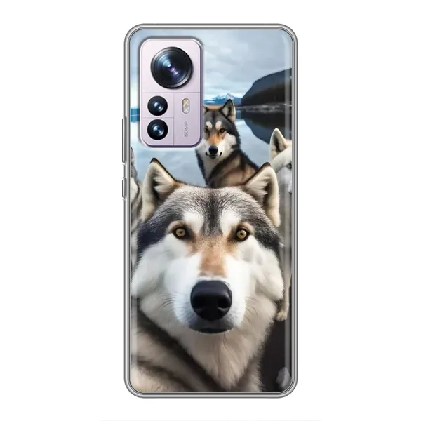 Чехол с принтом «Селфи ХАски» для Xiaomi 12 / 12X Чехол с принтом «Селфи ХАски» для Xiaomi 12 / 12X