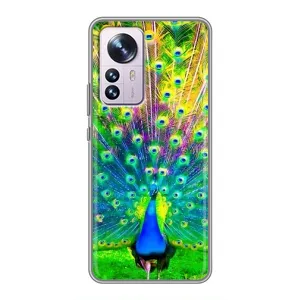 Чехол с птицами на Xiaomi 12 / 12X (VPrint) (Яркий Павлин)
