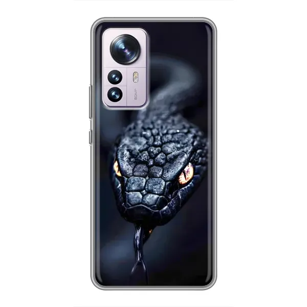 Чехол с принтом «Черная змея» для Xiaomi 12 / 12X
