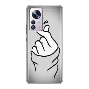 Чехол с принтом для Xiaomi 12 / 12X (AlphaPrint - Знак сердечка) (Значок Love)