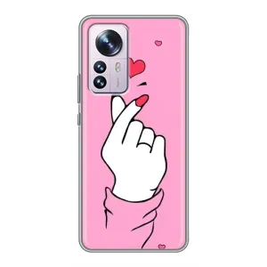 Чехол с принтом для Xiaomi 12 / 12X (AlphaPrint - Знак сердечка) (Знак Love)