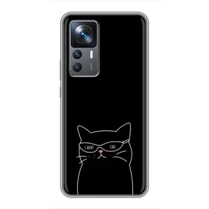 Чехол с рисунком кот на Xiaomi 12T Pro (Равнодушный кот)