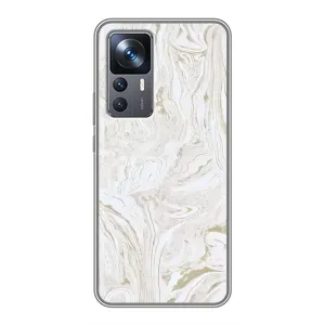 Мраморный чехол на Xiaomi 12T Pro (VPrint) (Белый мрамор)