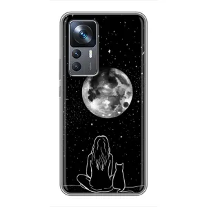 Чехол с рисунком кот на Xiaomi 12T Pro (Девушка с котом)