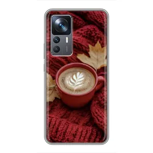 Чехол с уникальным дизайном «Осень с кофе» для Xiaomi 12T Pro (Кофе на пледе)