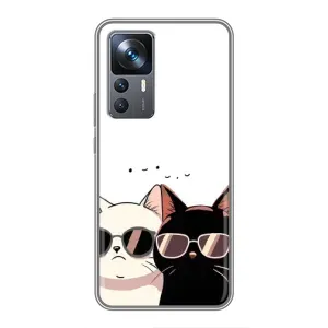 Чехол с рисунком кот на Xiaomi 12T Pro (Коты в очках)