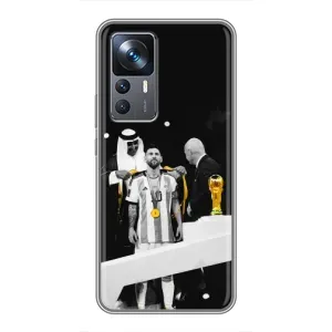 Чехлы для Xiaomi 12T Pro (Leo чемпион) (AlphaPrint) (Месси в накидке)