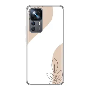Силконовий чохол з принтом в квітах на Xiaomi 12T Pro (Нюдова гілочка абстракція)