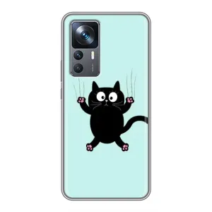 Чехол с принтом для Xiaomi 12T Pro (AlphaPrint) Модные коты (Падающий кот)
