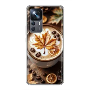 Чехол с уникальным дизайном «Осень с кофе» для Xiaomi 12T Pro (Пряный кофе)