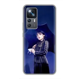 Чехлы Венсдей на Xiaomi 12T Pro Уэнсдей (AlphaPrint) (Уэнздей с зонтом)