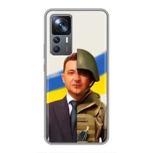 Чехол для Xiaomi 12T Pro (AlphaPrint - с принтом Зеленского) (Зеленский солдат)