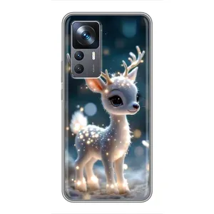 Яркий чехол для Xiaomi 12T с Зимними Оленятами (Блестящий олененок)