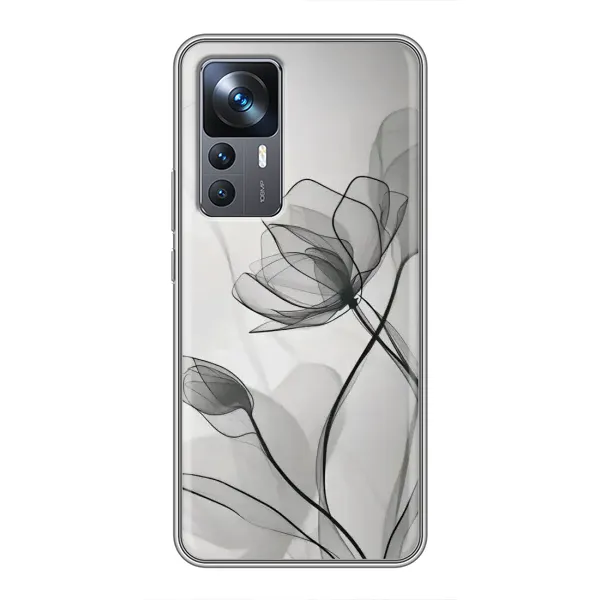 Чехол с принтом «Черные цветы» для Xiaomi 12T