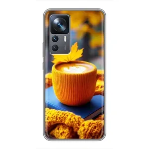 Чехол с уникальным дизайном «Осень с кофе» для Xiaomi 12T (Кофе на желтом пледе)