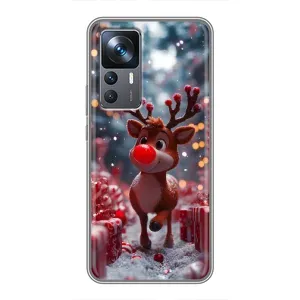 Яркий чехол для Xiaomi 12T с Зимними Оленятами (Олень среди подарков)