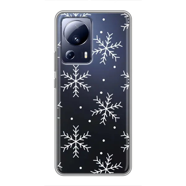 Чехол с принтом «Белые снежинки» для Xiaomi 13 Lite