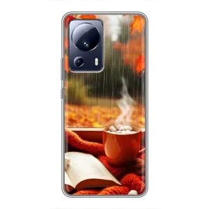 Чехол с уникальным дизайном «Осень с кофе» для Xiaomi 13 Lite (Кофе и дождь)