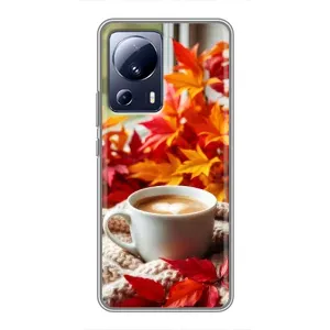 Чехол с уникальным дизайном «Осень с кофе» для Xiaomi 13 Lite